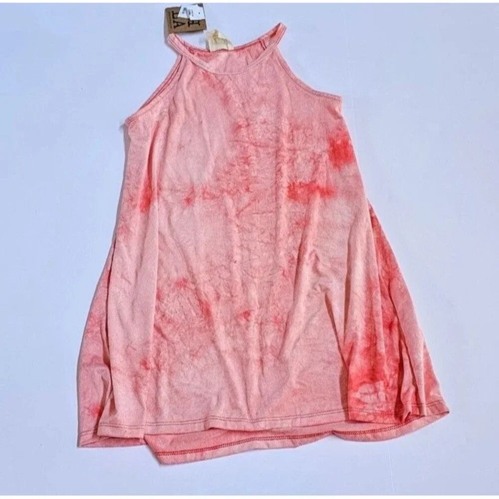 PPLA People's Project LA Girls Shift Dress Sleeveless  Geometric Coral Small 7/8